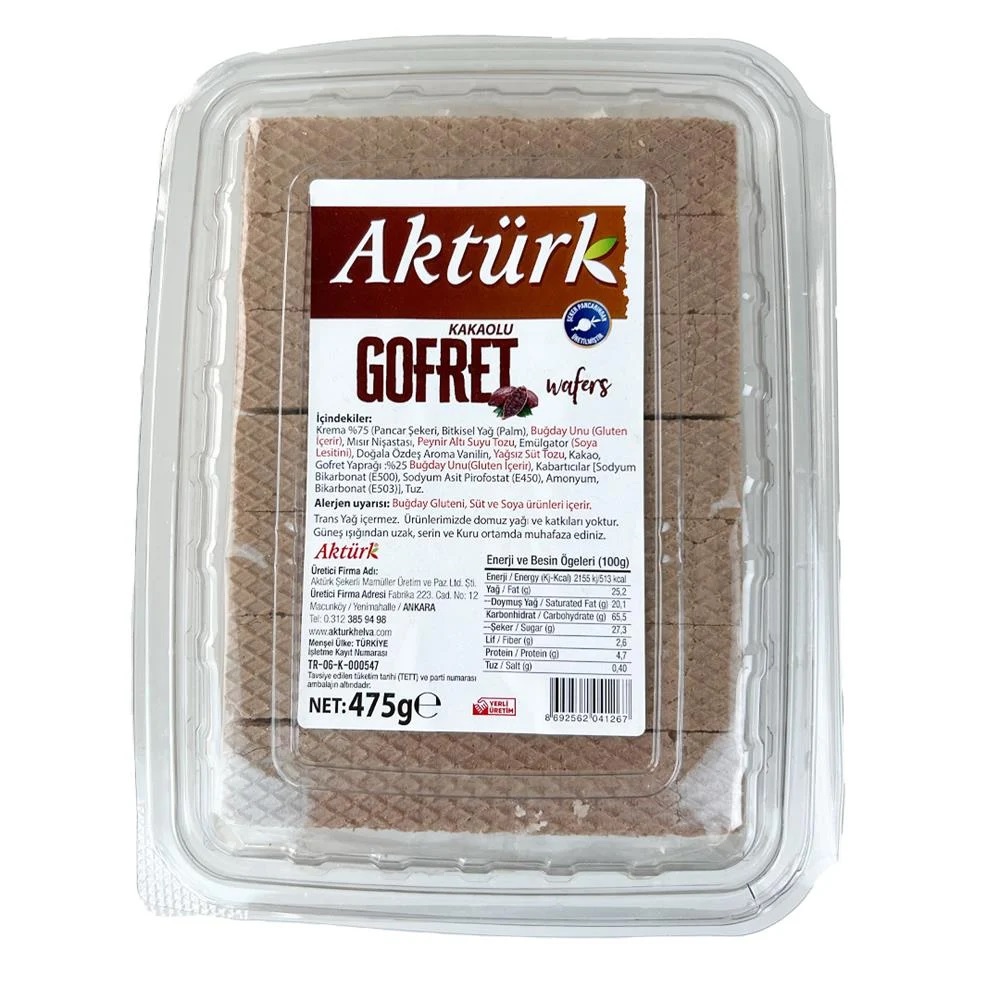 Aktürk Kakaolu Gofret 475 Gr