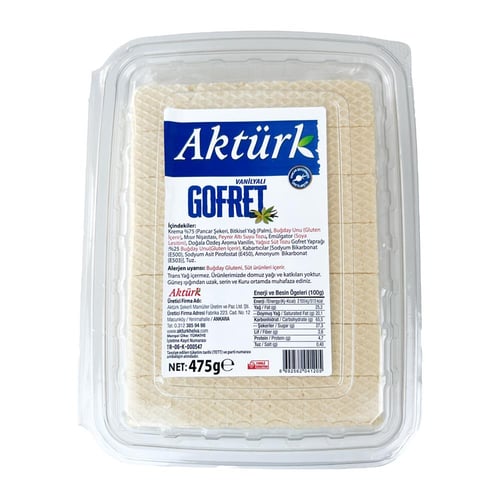 Aktürk Vanilyalı Gofret 475 Gr