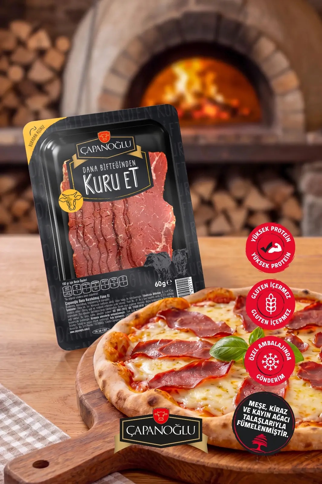 Çapanoğlu Dilimlenmiş Dana Kuru Et 60 Gr