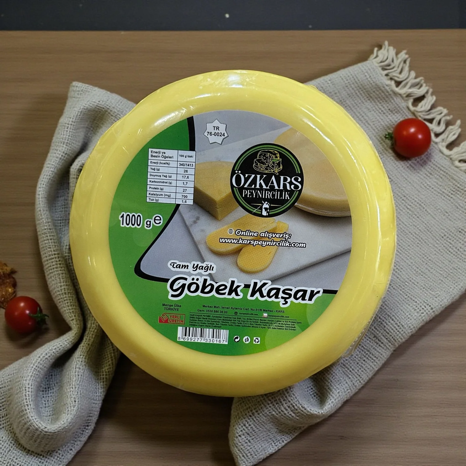 Öz Kars Taze Göbek Kaşar 1000gr