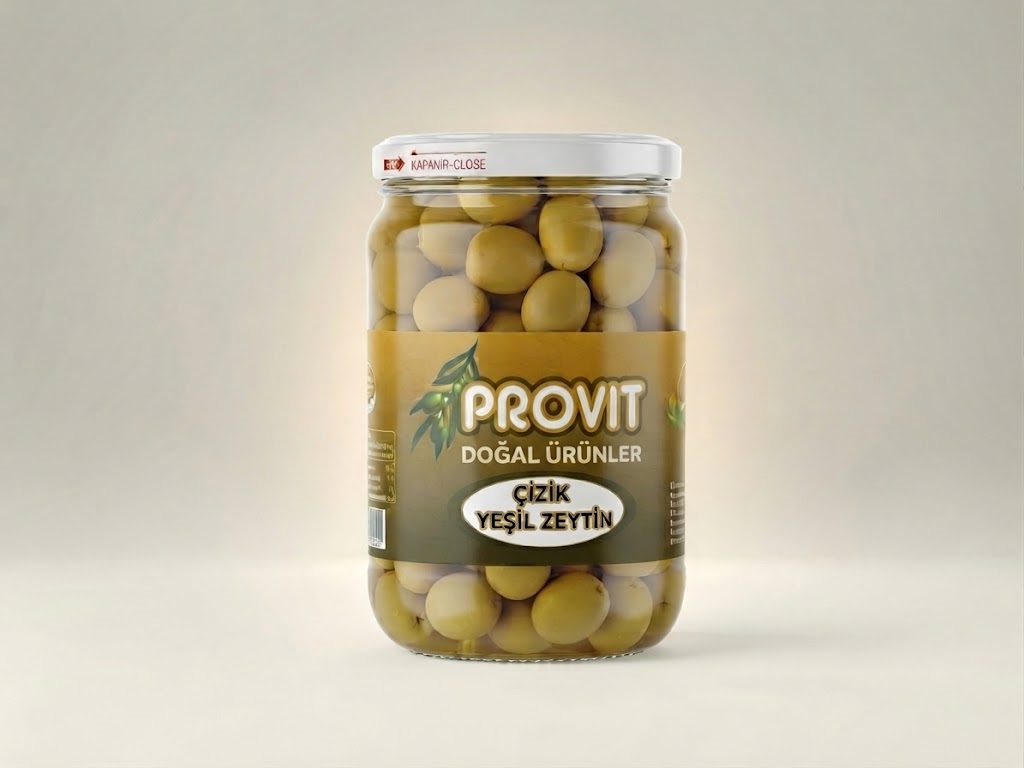 Provit Çizik Zeyin Cam Kavanoz 450 Gr